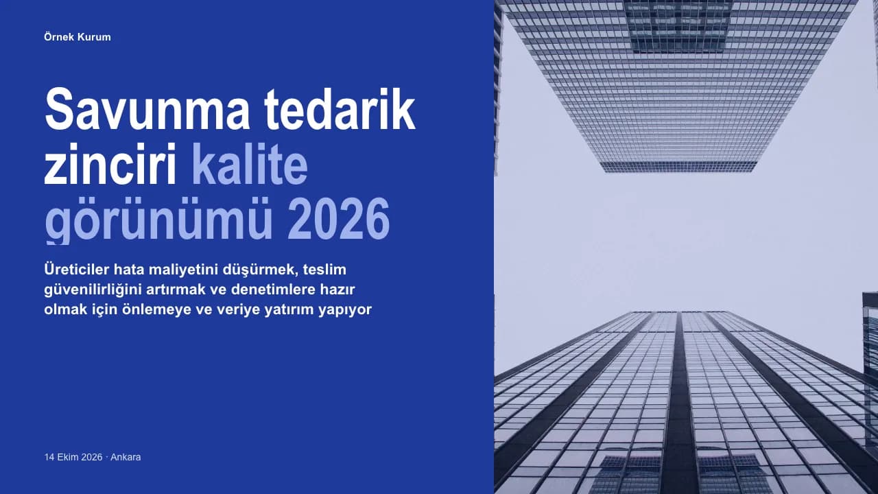 Manşet şablonuyla hazırlanmış örnek sunumun kapak slaytı